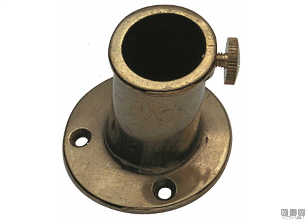 Flagpole base Ø25 mm in polished brass - original photo Motomarine Srl