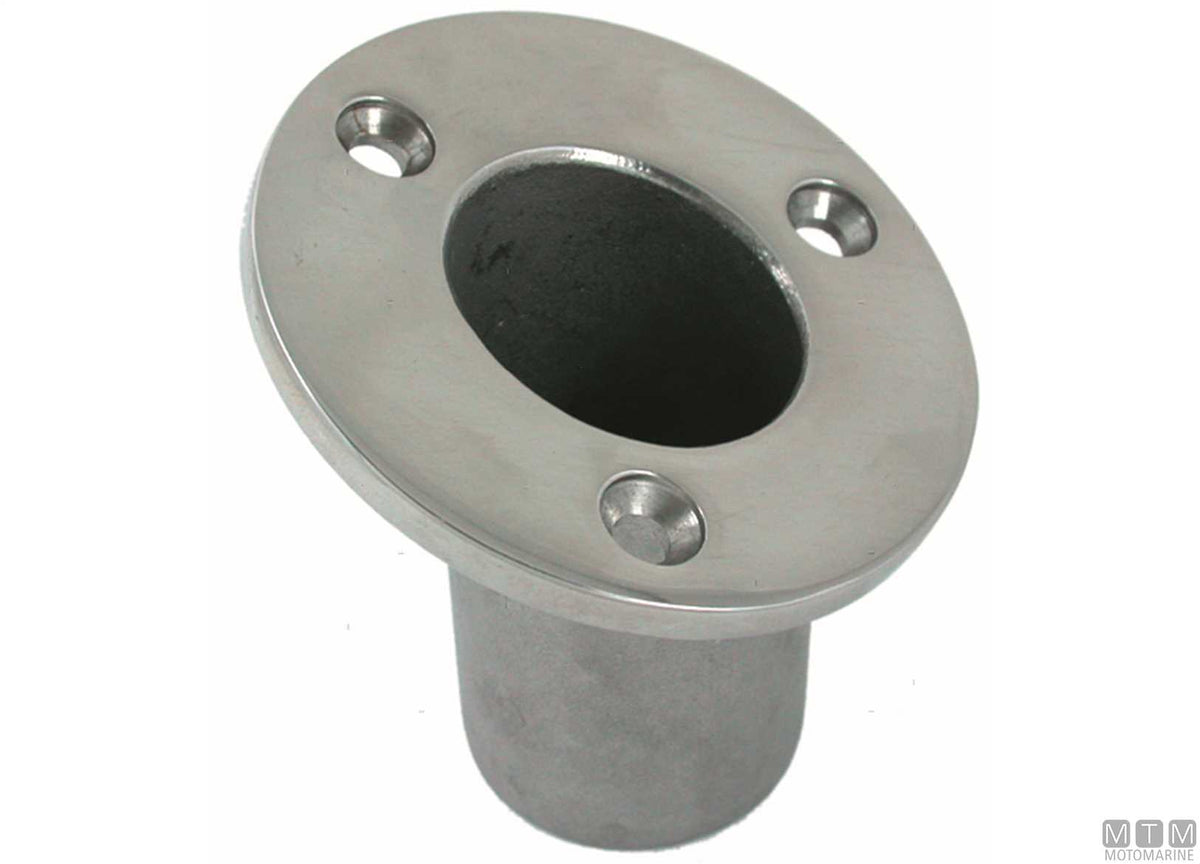 Flush-mount base Ø25 mm in stainless steel - original photo Motomarine Srl