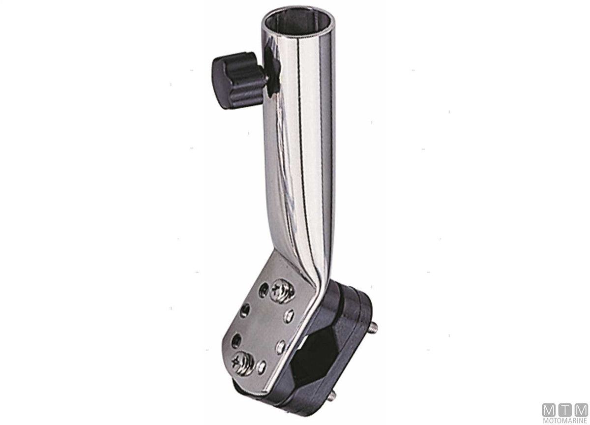 Clamp flagpole base Ø22 mm in stainless steel - original photo Motomarine Srl