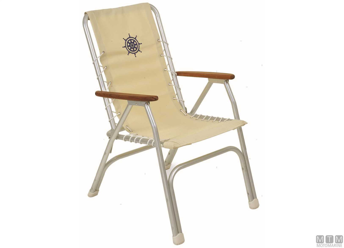 Forma Marathon M150 armchair, navy blue, aluminium - original photo Motomarine Srl