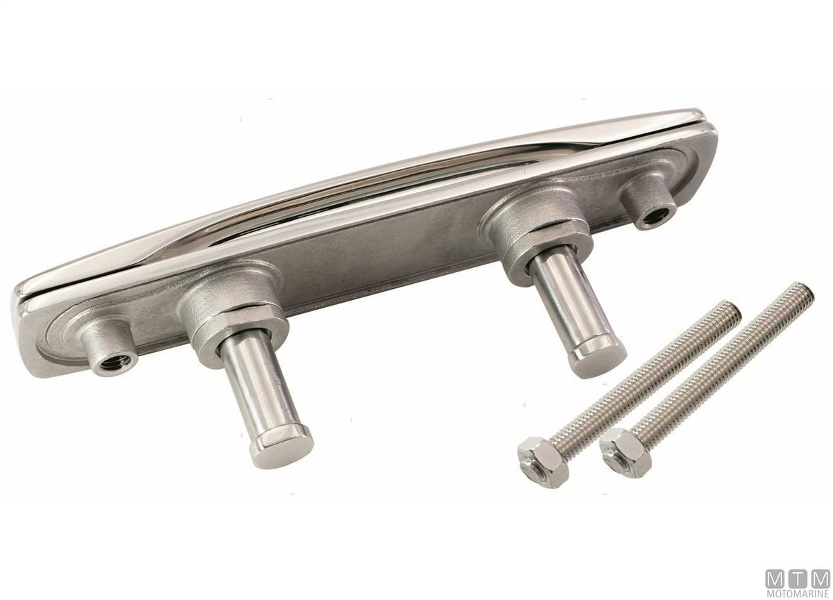 F-Line flush cleat 180 mm stainless steel 316 - original photo Motomarine Srl