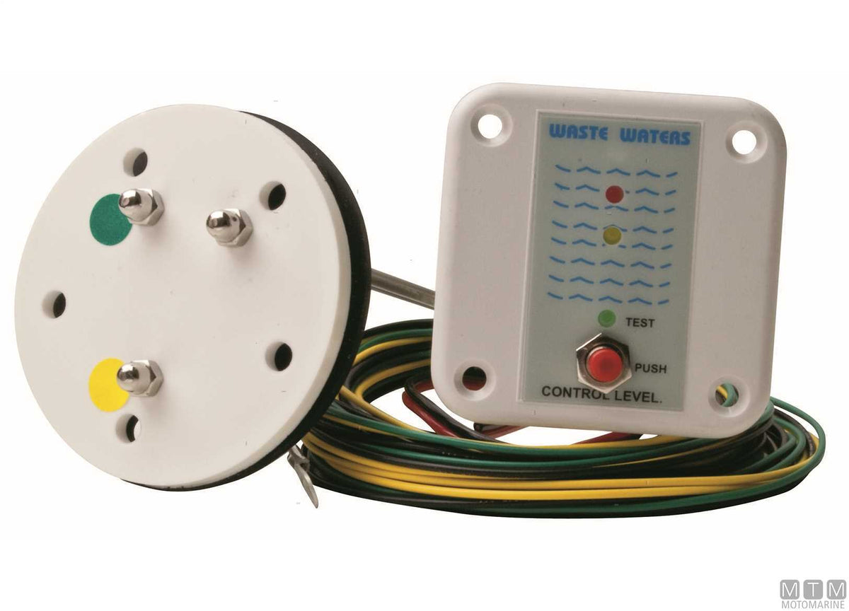 Black water level panel with 3-point sensor - original photo Motomarine Srl