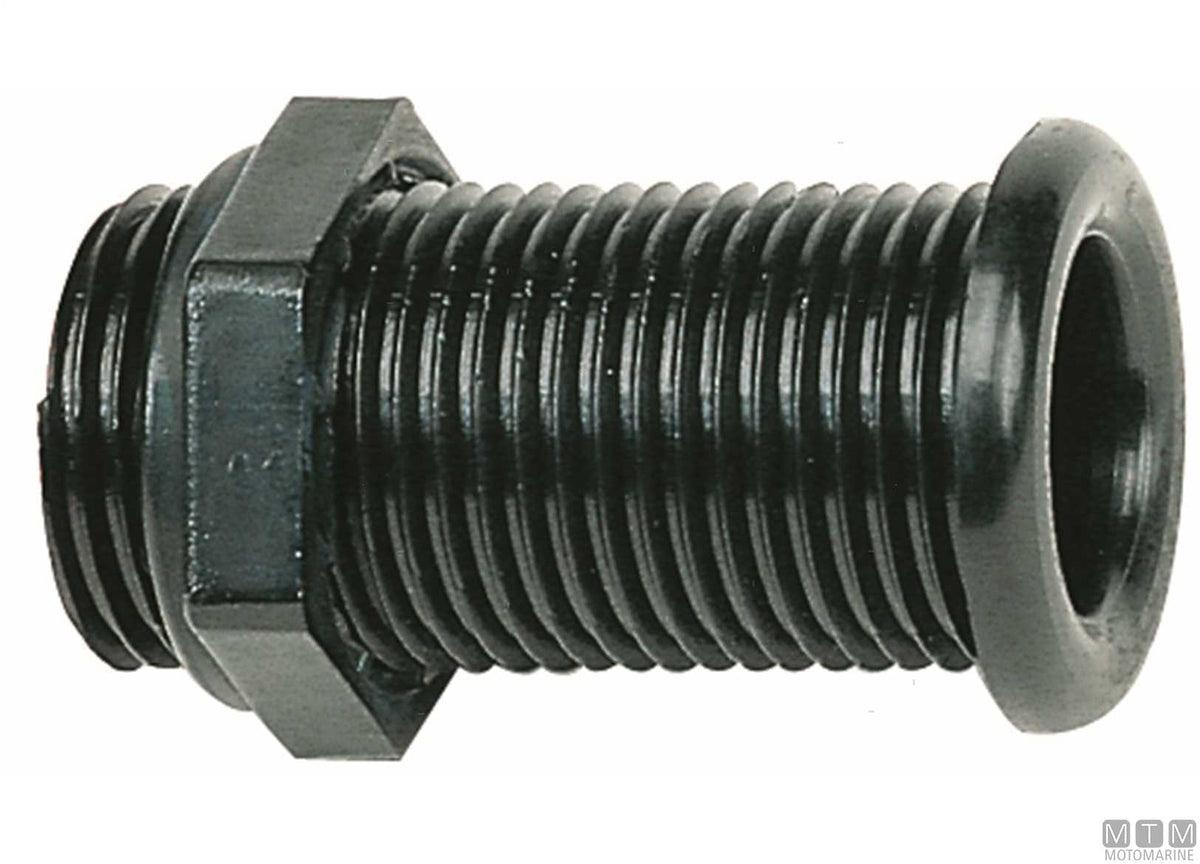White standard through-hull fitting for Ø22.7 mm plugs - original photo Motomarine Srl