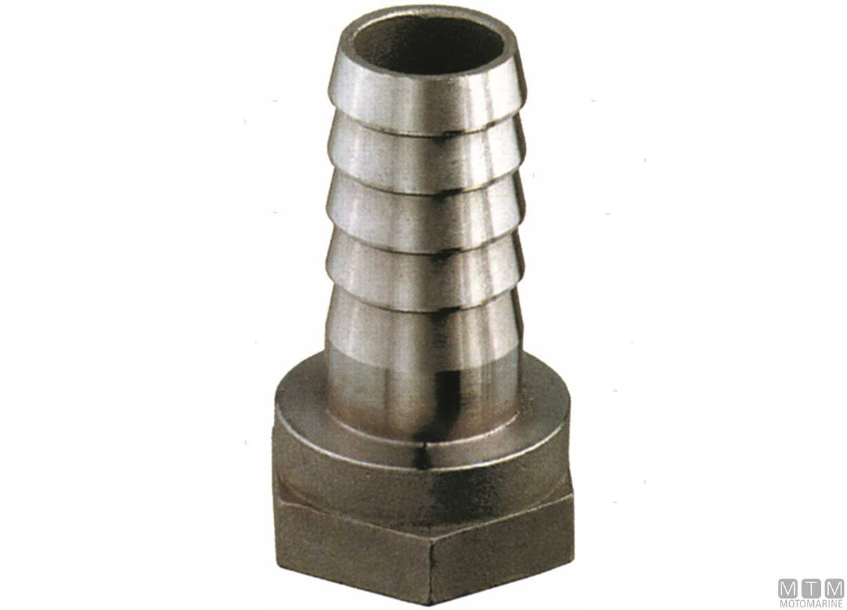 Hose tail female 3/8"x15 mm stainless steel 316 - original photo Motomarine Srl