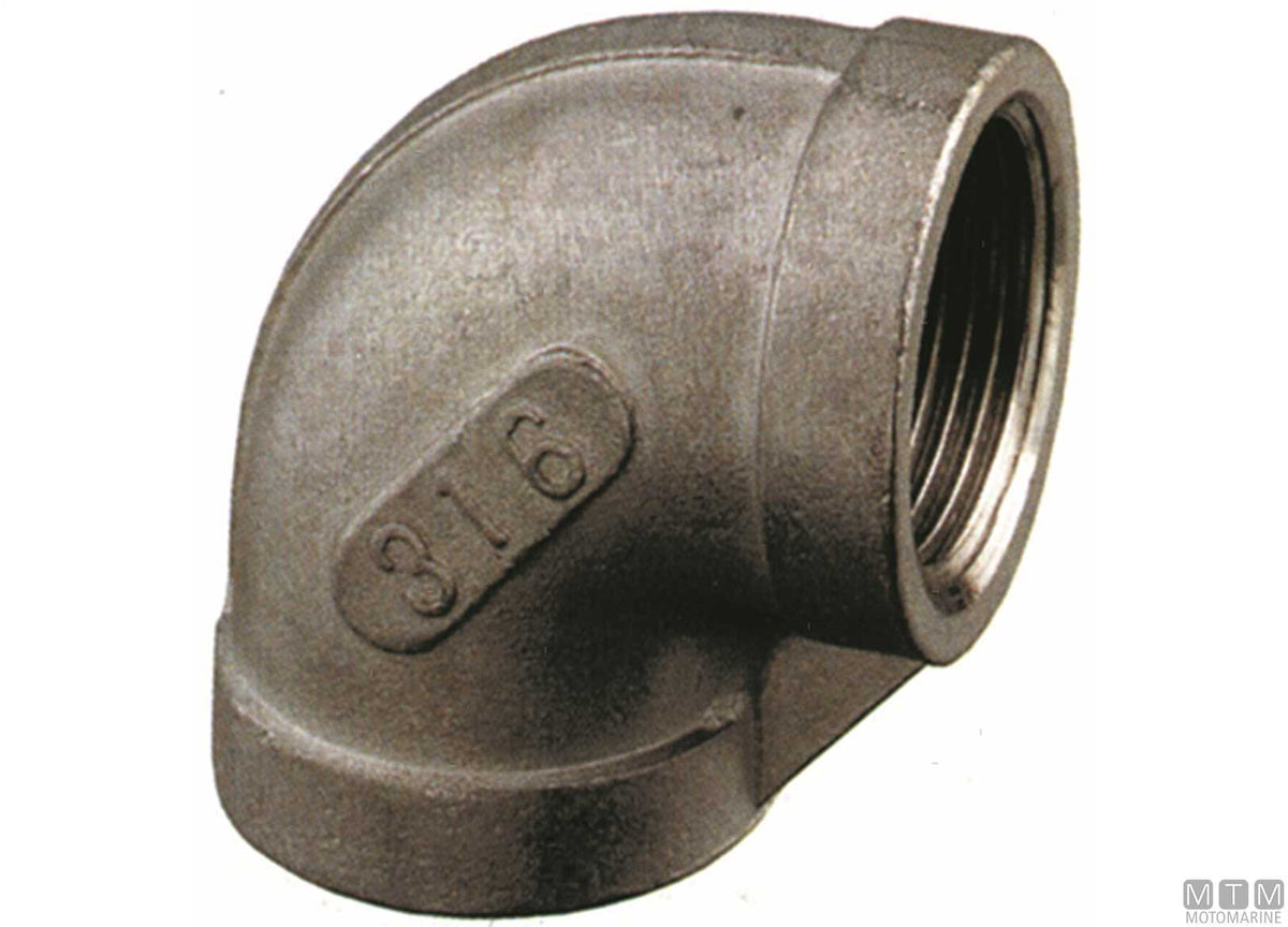 Elbow 90° F-F 1"1/4 stainless steel 316 - original photo Motomarine Srl