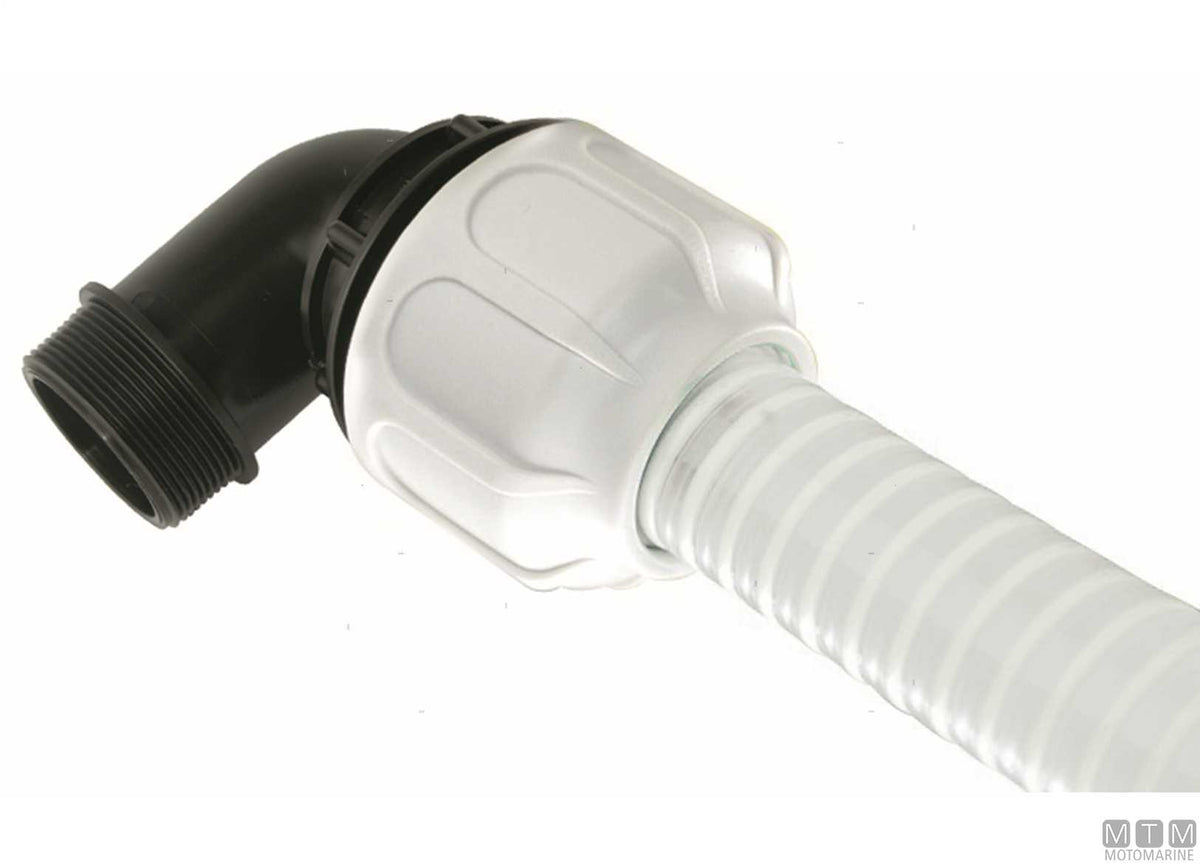 BD Fast 90° male fitting 1"1/4x30 reinforced polypropylene - original photo Motomarine Srl