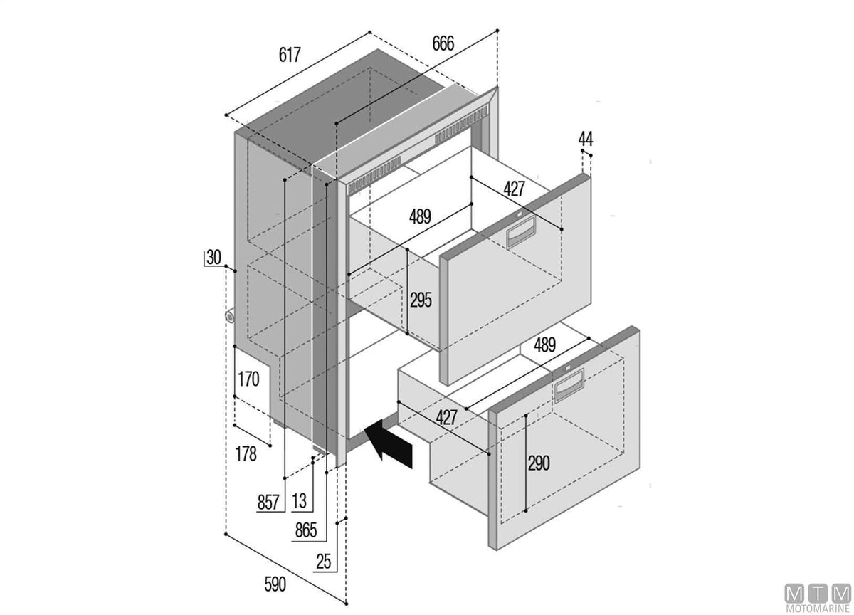 Fridge/icemaker double drawer VF DW180DTX IM stainless steel, internal compressor - original photo Motomarine Srl