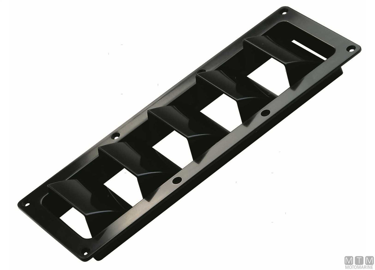 Short air vent 335x120 mm, black plastic - original photo Motomarine Srl