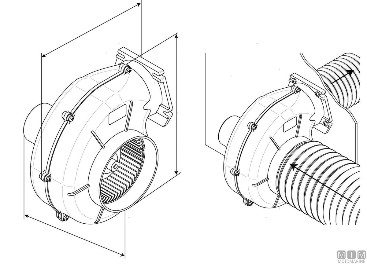 Flanged extractor fan Ocean HD 550 12V - original photo Motomarine Srl