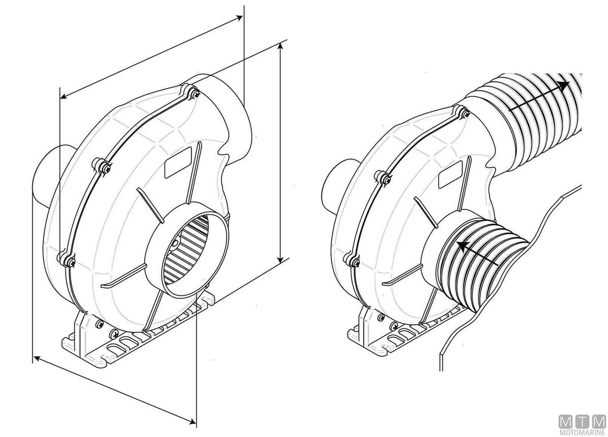 Bracket extractor fan Ocean 550 12V - original photo Motomarine Srl