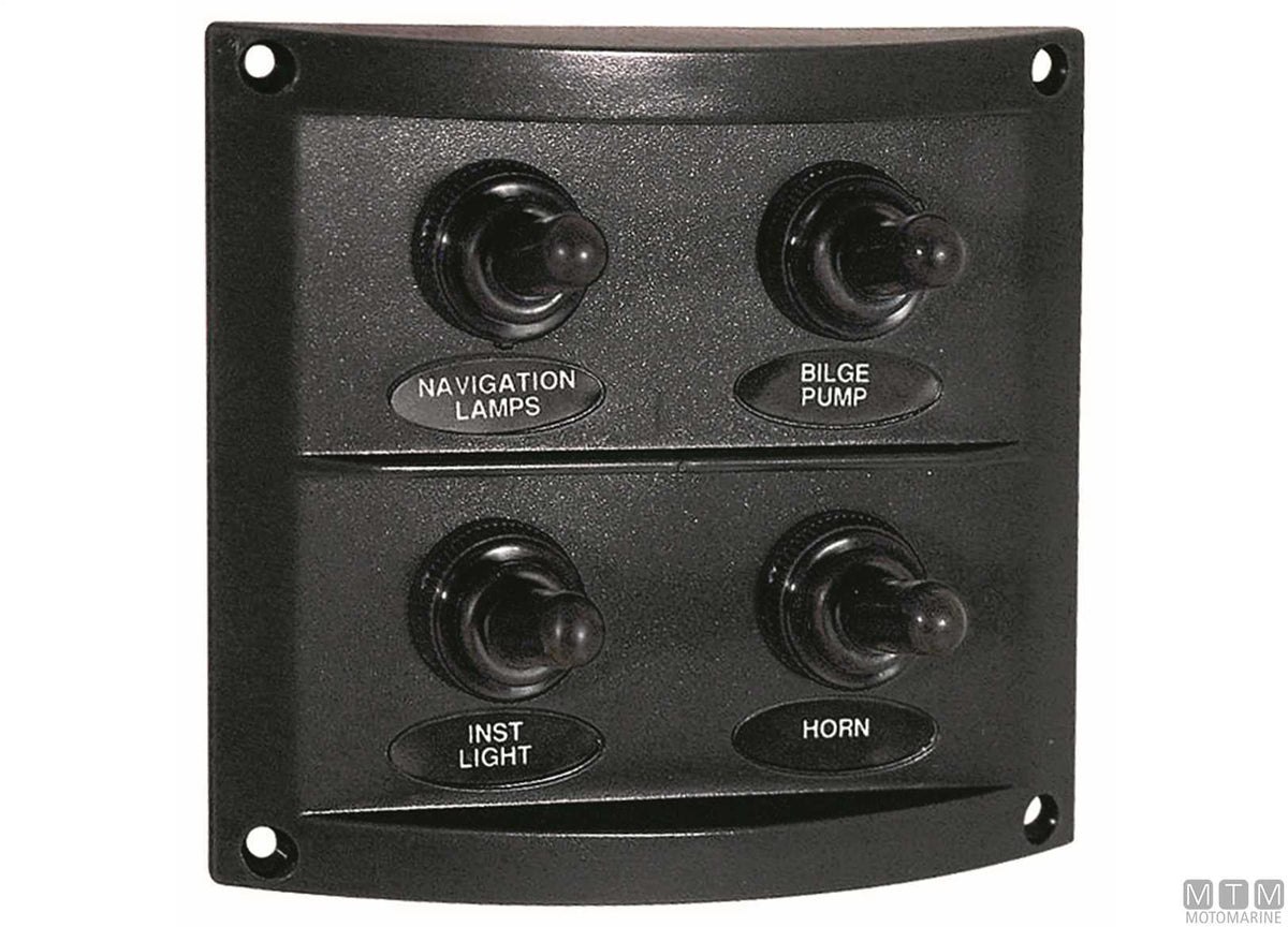 Panel with lever switches, 6 positions, 125x90 mm - original photo Motomarine Srl