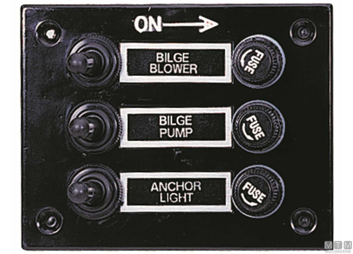 Panel with lever switches, 6 positions, 115x165 mm - original photo Motomarine Srl