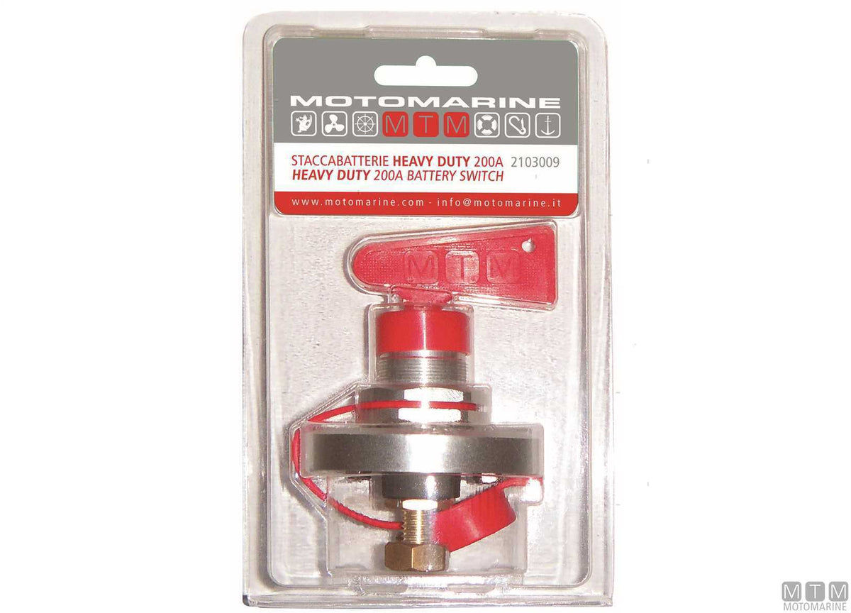 Battery disconnect switch MTM anodized aluminum 200 A - original photo Motomarine Srl