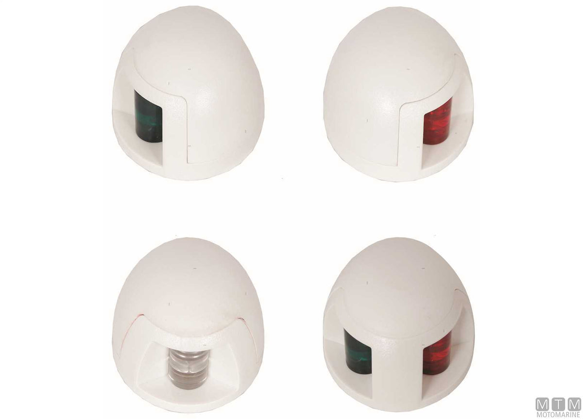 Combined red/green navigation light LED Compact white 64x42 mm - original photo Motomarine Srl