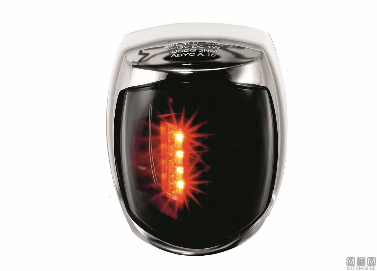 LED navigation sidelight, green, Sirius, stainless steel - original photo Motomarine Srl