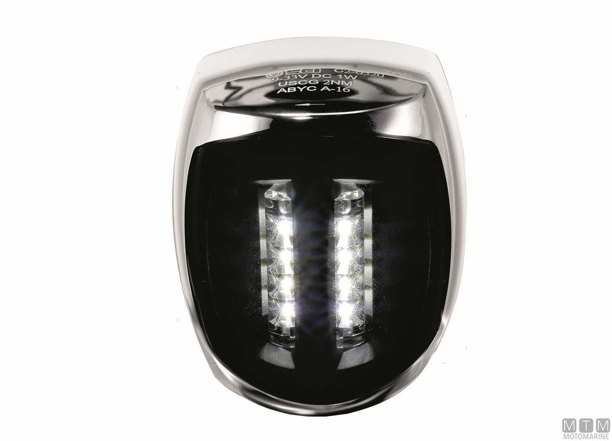 LED navigation sidelight, green, Sirius, stainless steel - original photo Motomarine Srl