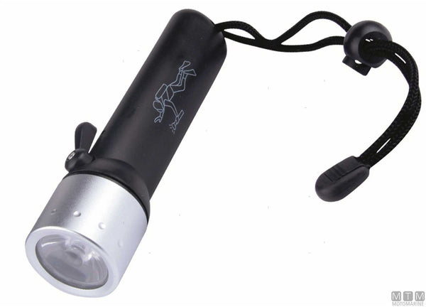 Linterna LED impermeable para buceo, amarilla, L 16 cm