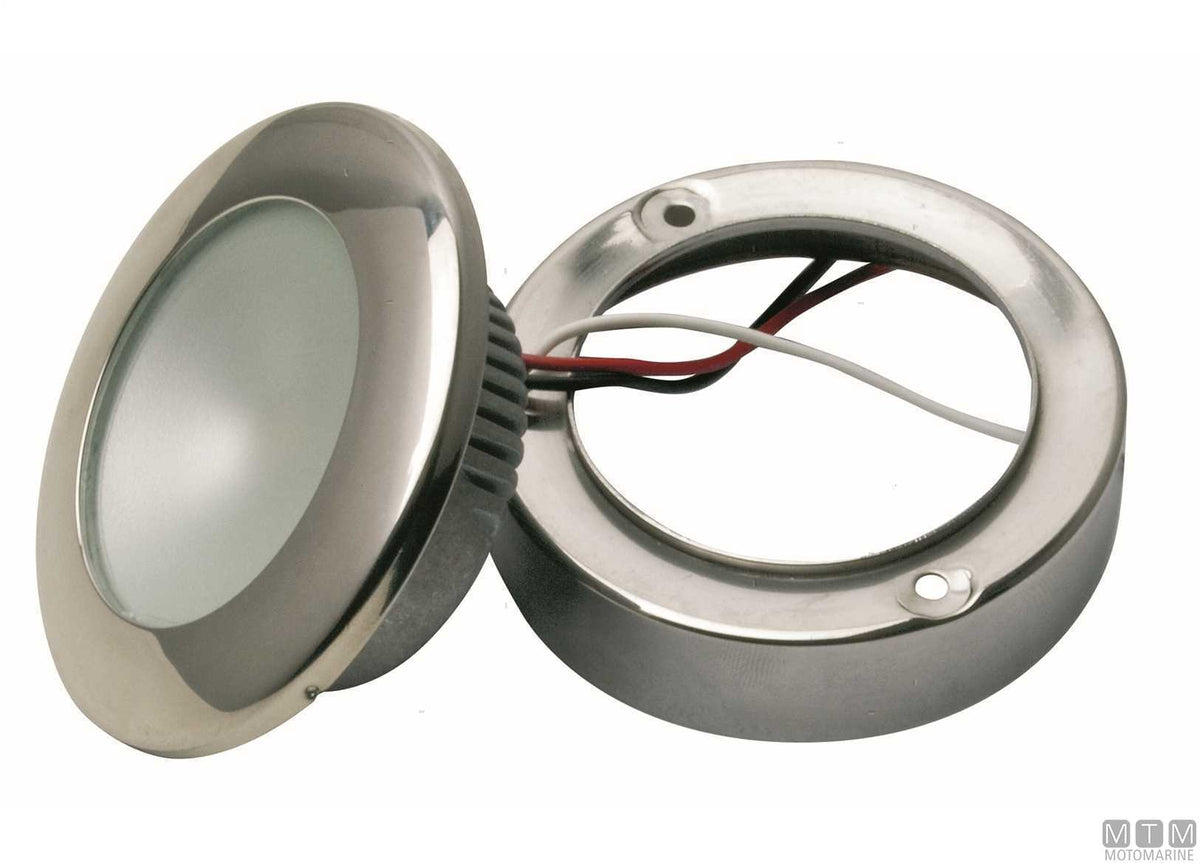 LED spotlight in stainless steel Ø71 mm - original photo Motomarine Srl