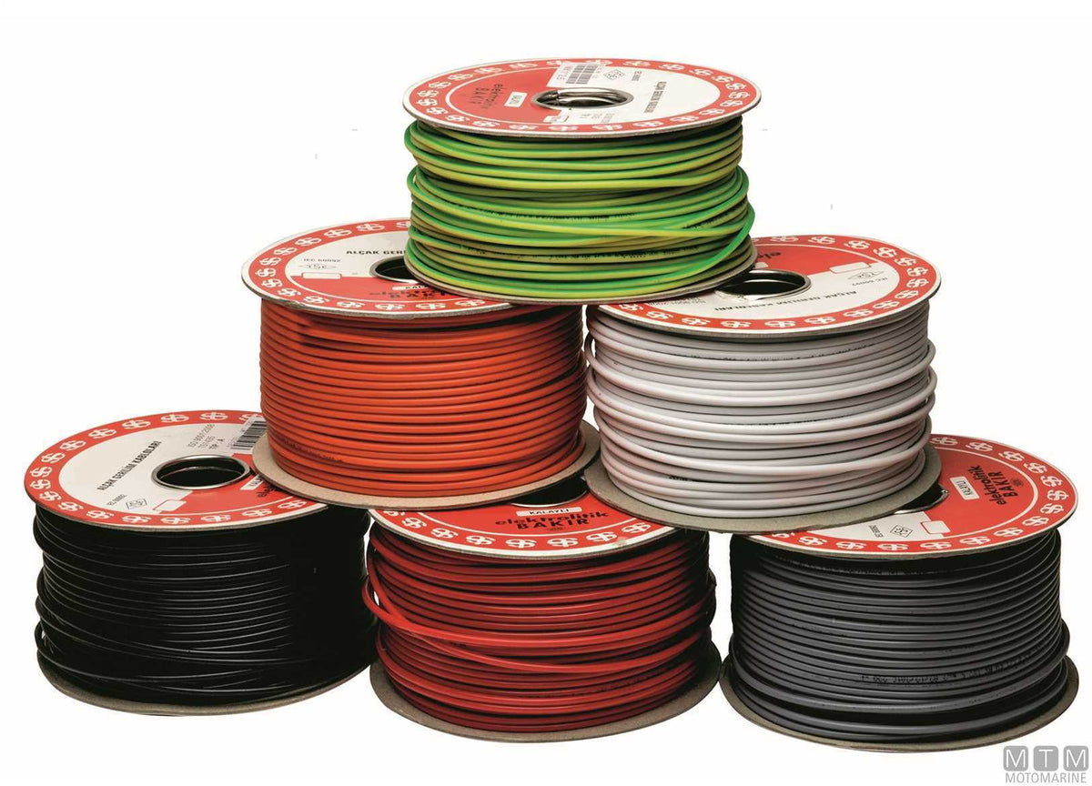 Electric cable 1x1,5 mm² red 100 m - original photo Motomarine Srl