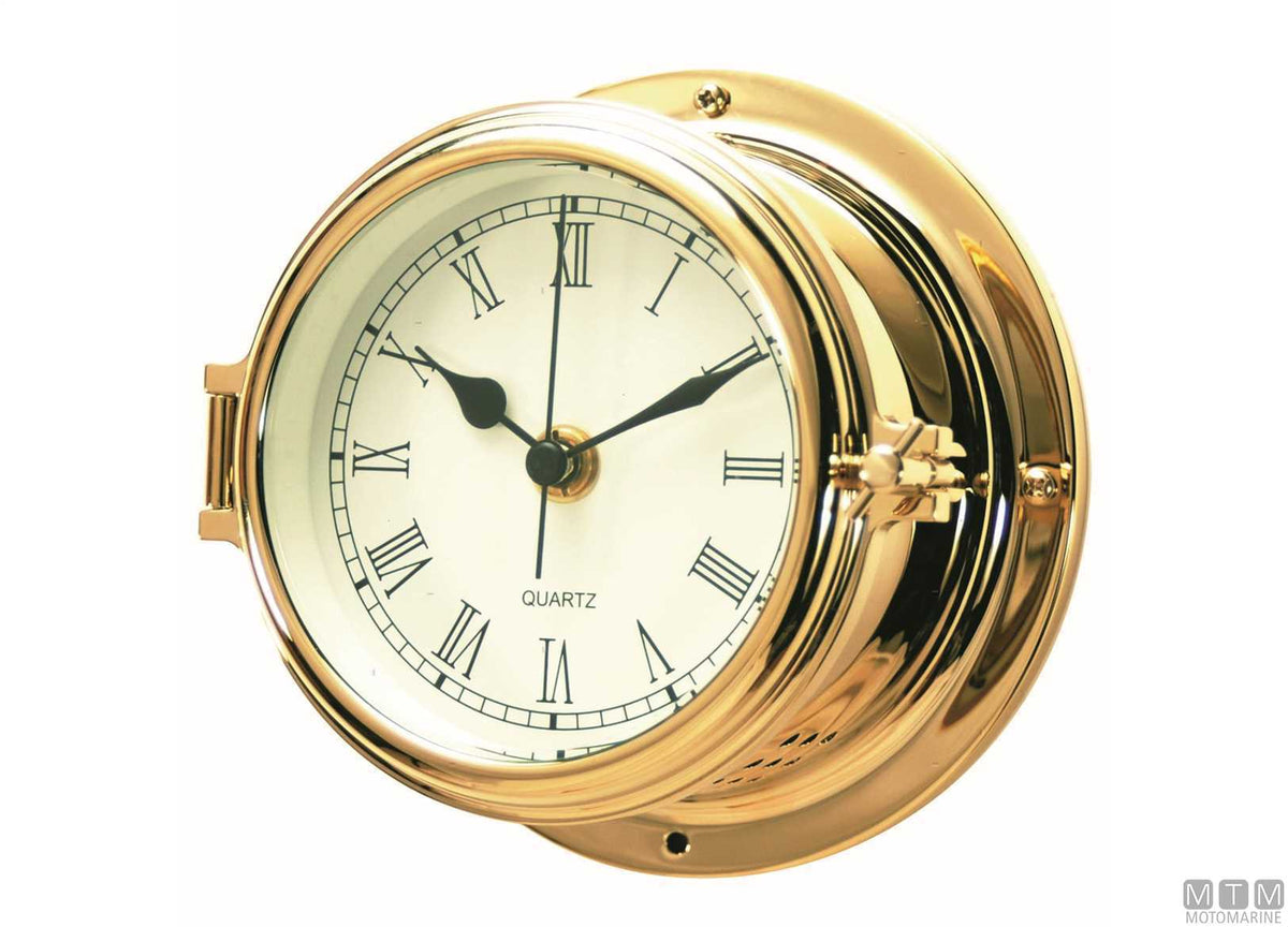 Thermo-hygrometer class Ø150 mm polished brass case - original photo Motomarine Srl