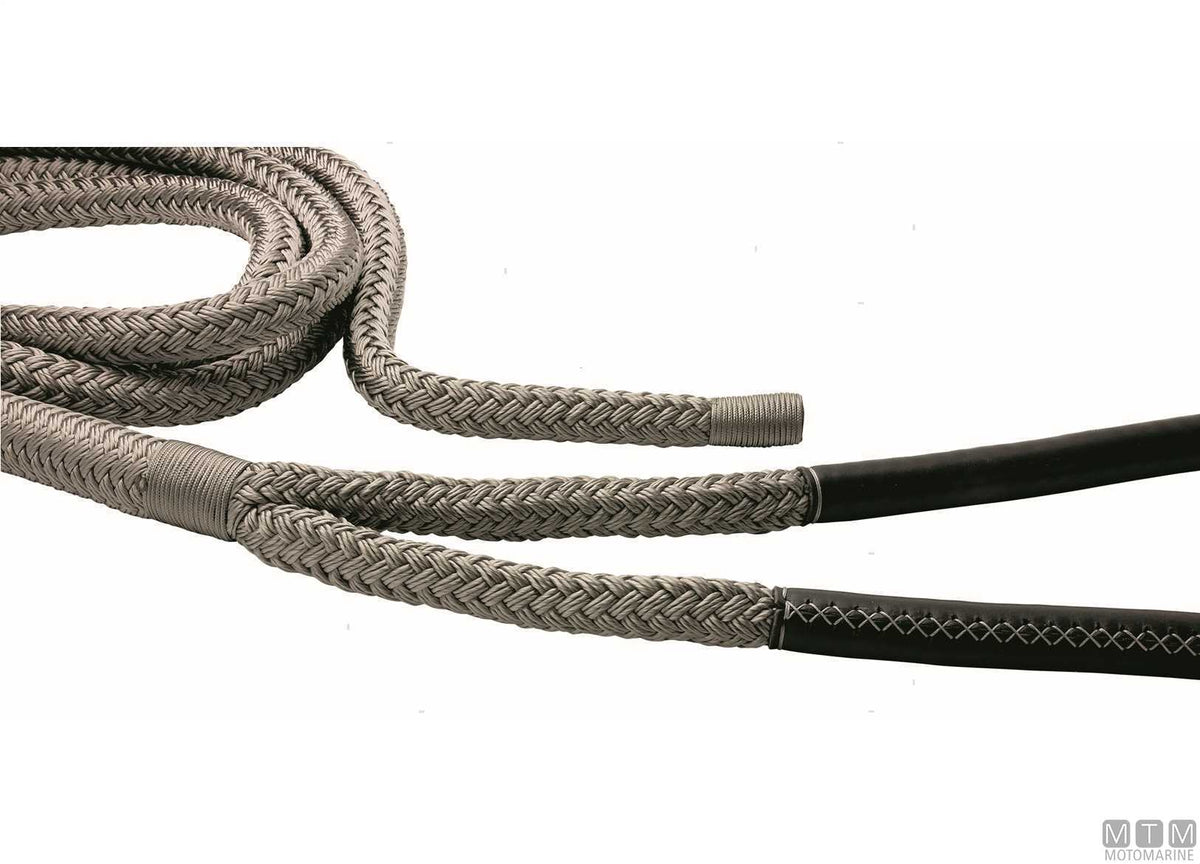 Grey braided mooring line with eye splice, 75 cm, Ø24 mm, 20 m - original photo Motomarine Srl