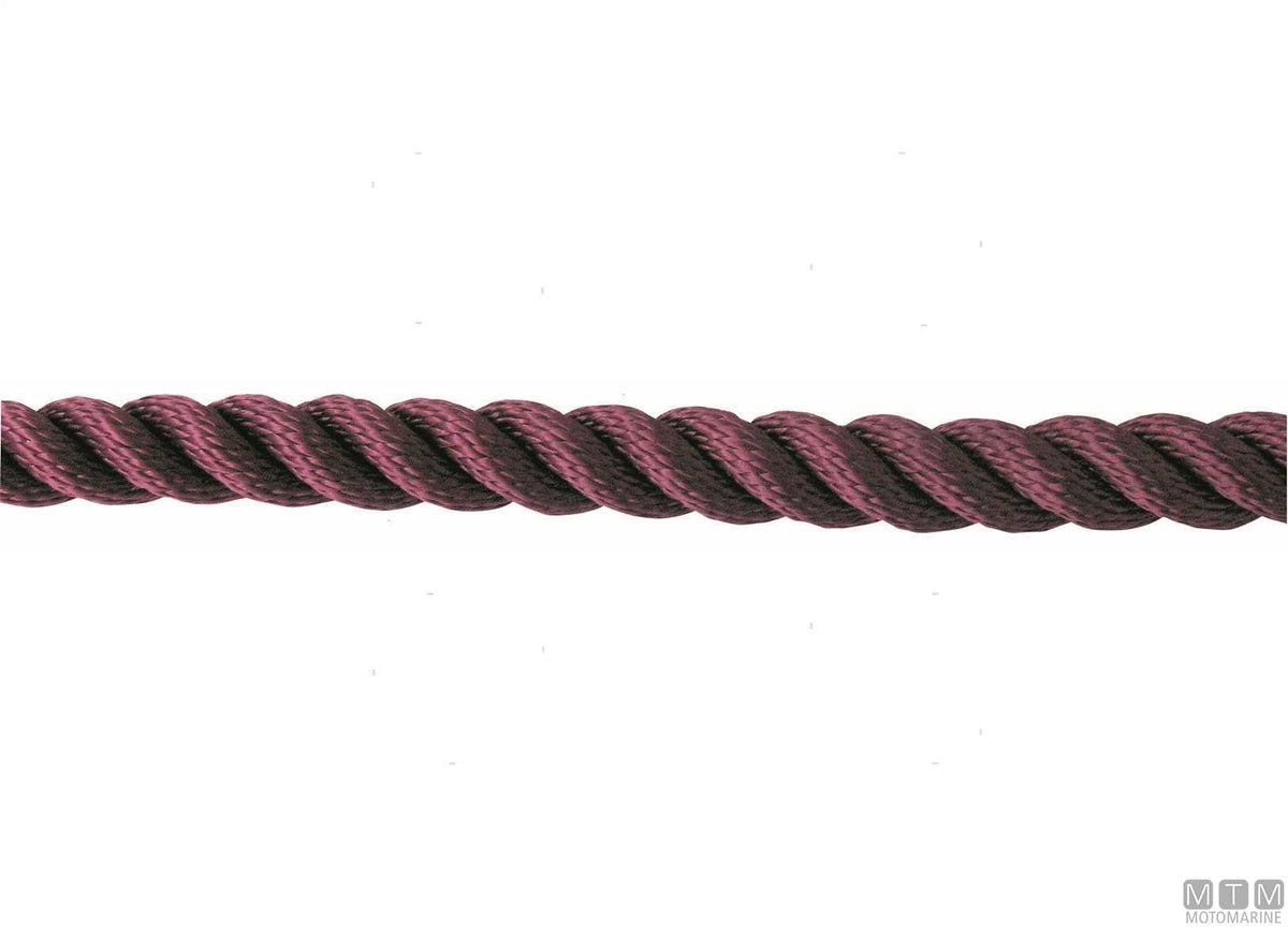 3-Strand Mooring Line Wine Red Polyester Ø24 mm 100 m - original photo Motomarine Srl