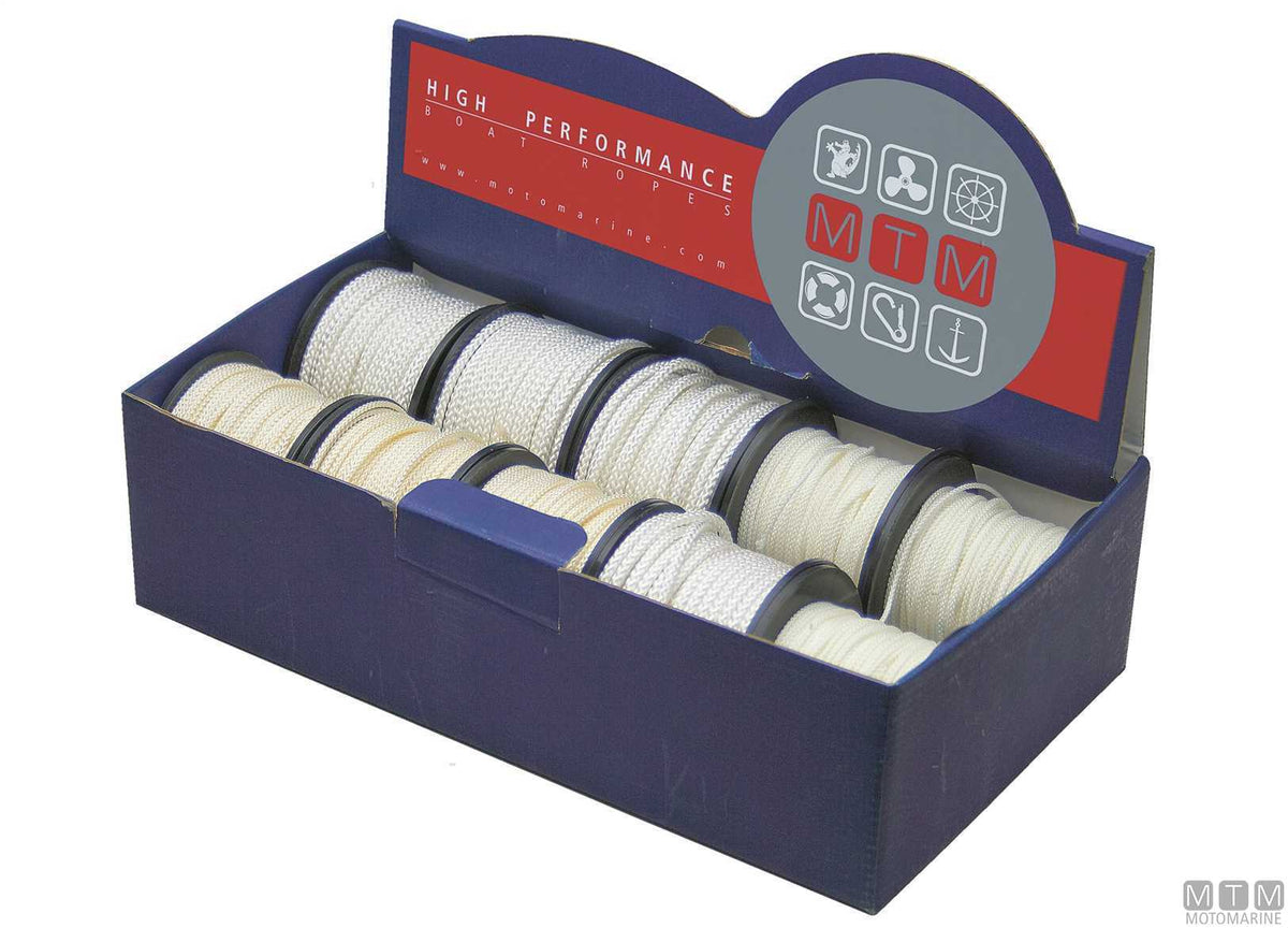 White polyester braided line reel Ø2 mm 30 m - original photo Motomarine Srl
