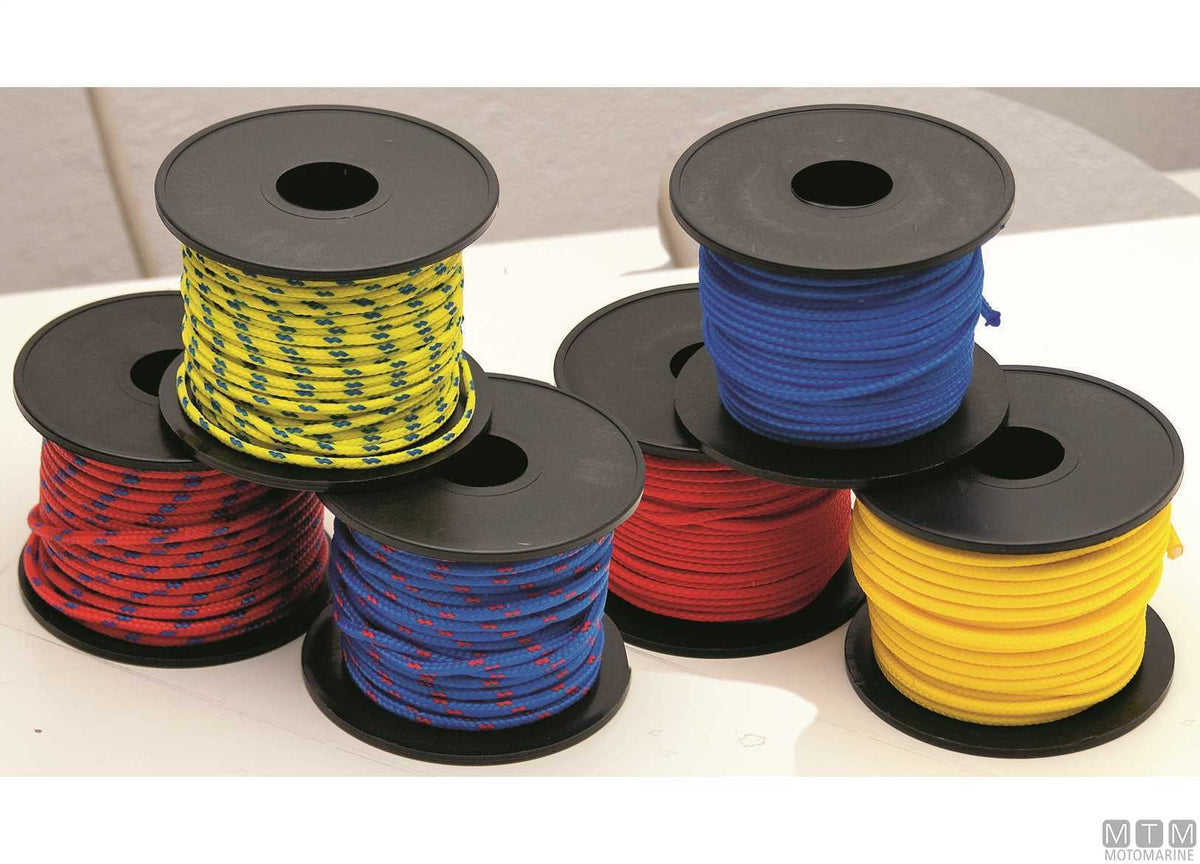 Blue polypropylene braided line reel Ø2 mm 30 m - original photo Motomarine Srl