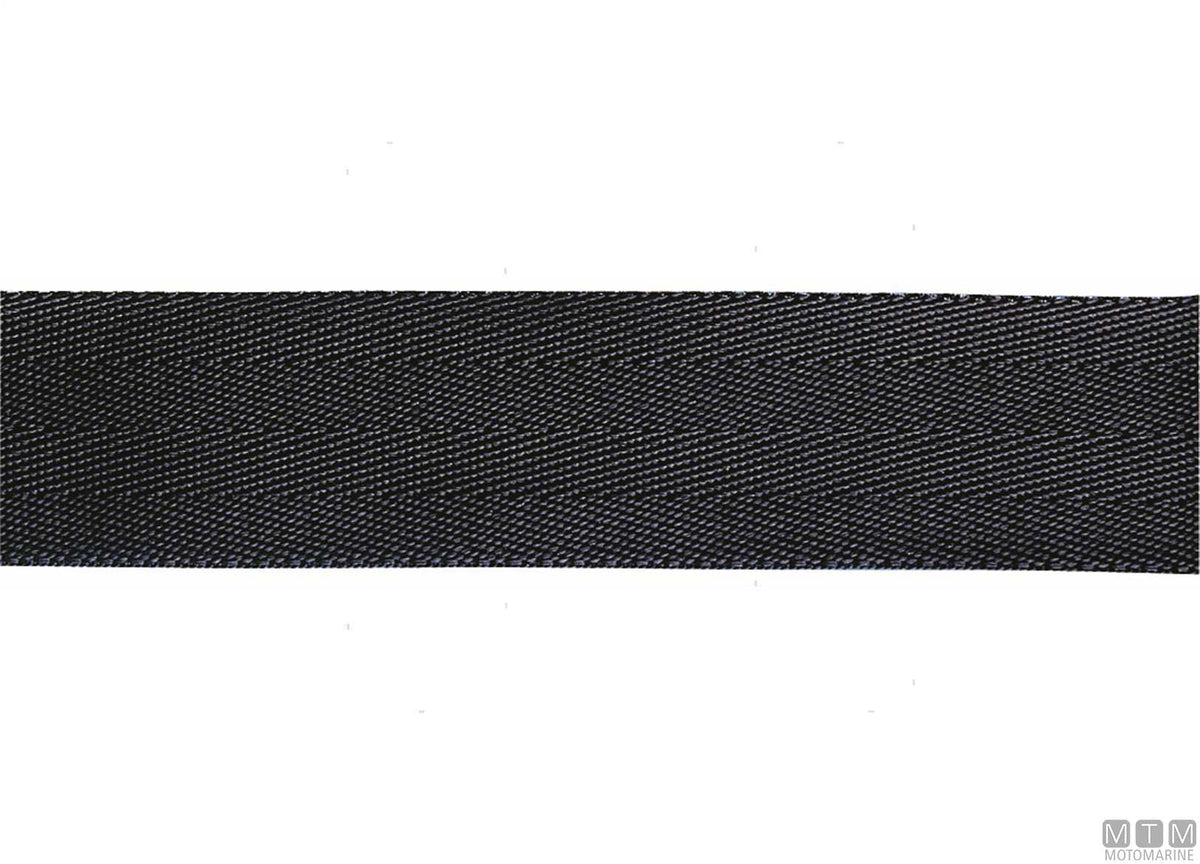 Black polypropylene webbing roll, 40 mm, 50 m - original photo Motomarine Srl