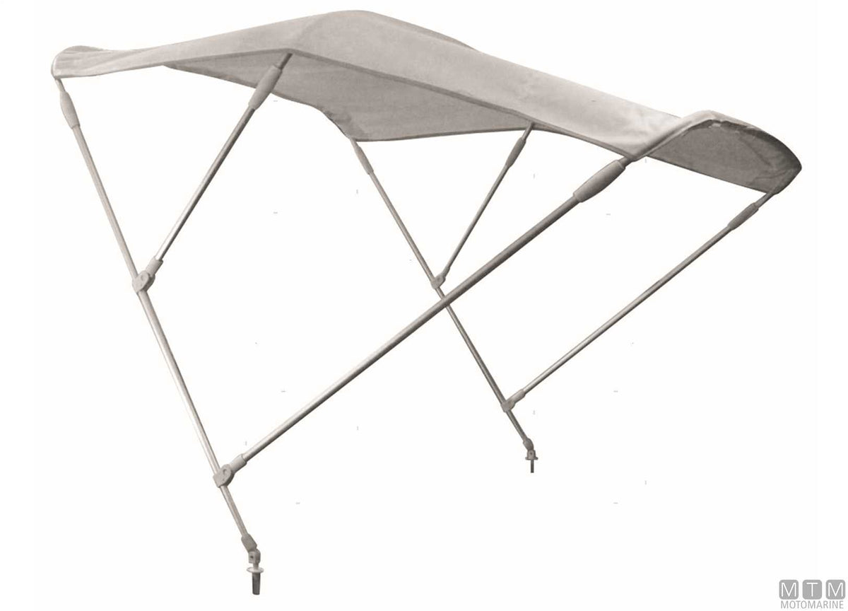 MTM white bimini top, 316 stainless 3 bows, W225 cm H140 cm - original photo Motomarine Srl