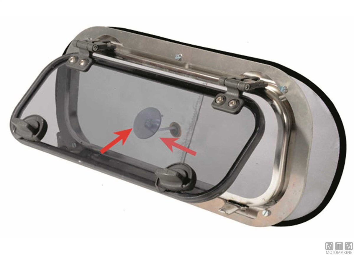 Water Line porthole blackout screen L - original photo Motomarine Srl
