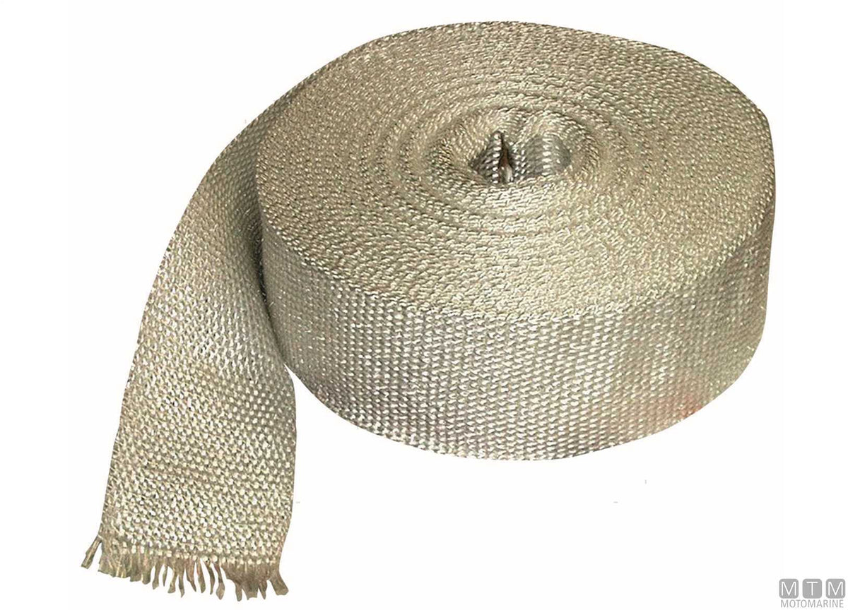 Ceramic high-temperature insulating tape H50 mm L25 m - original photo Motomarine Srl