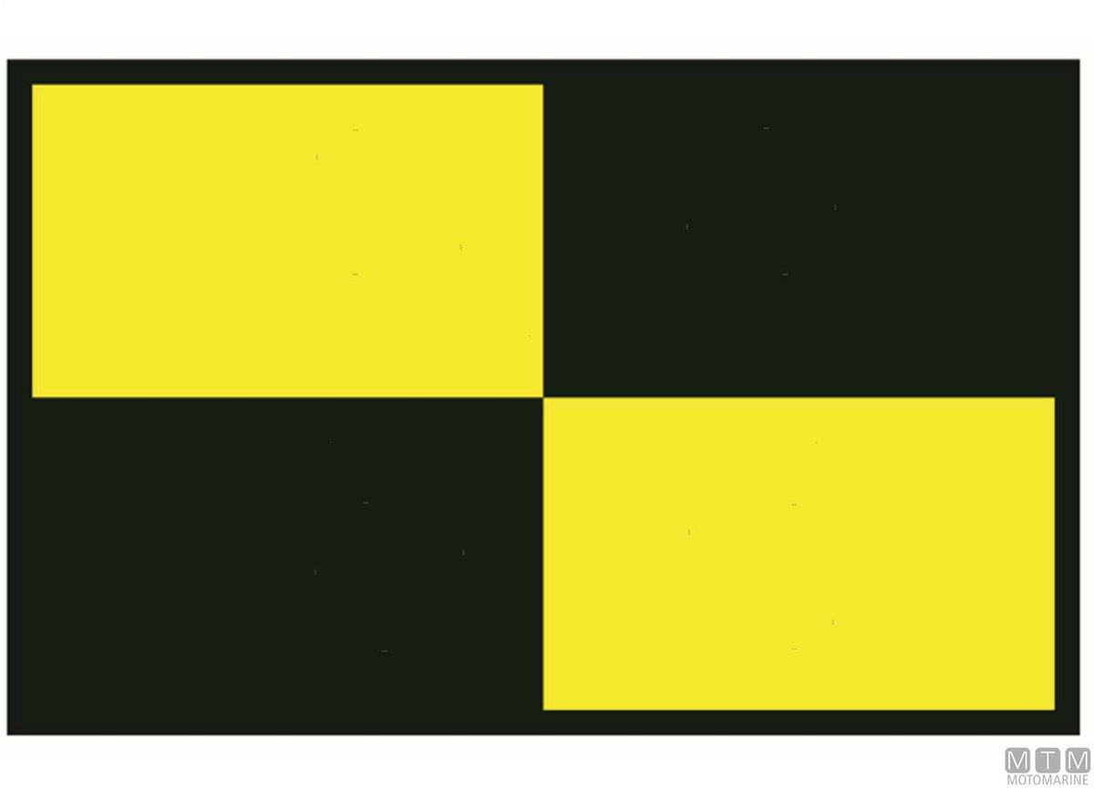 Signal flag L Lima, 20 x 30 cm - original photo Motomarine Srl