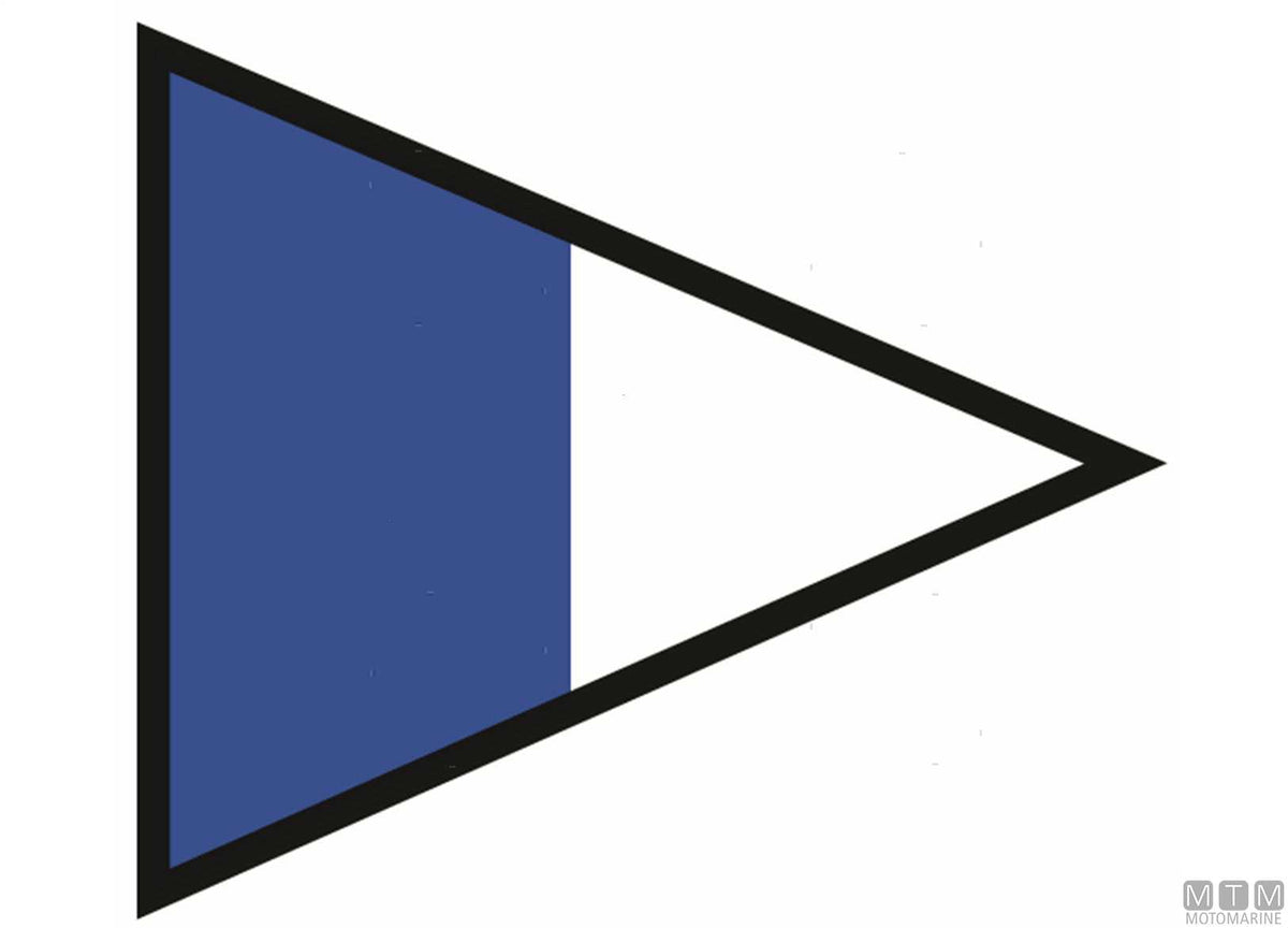 Signal flag substitute 2 40x60 cm - original photo Motomarine Srl
