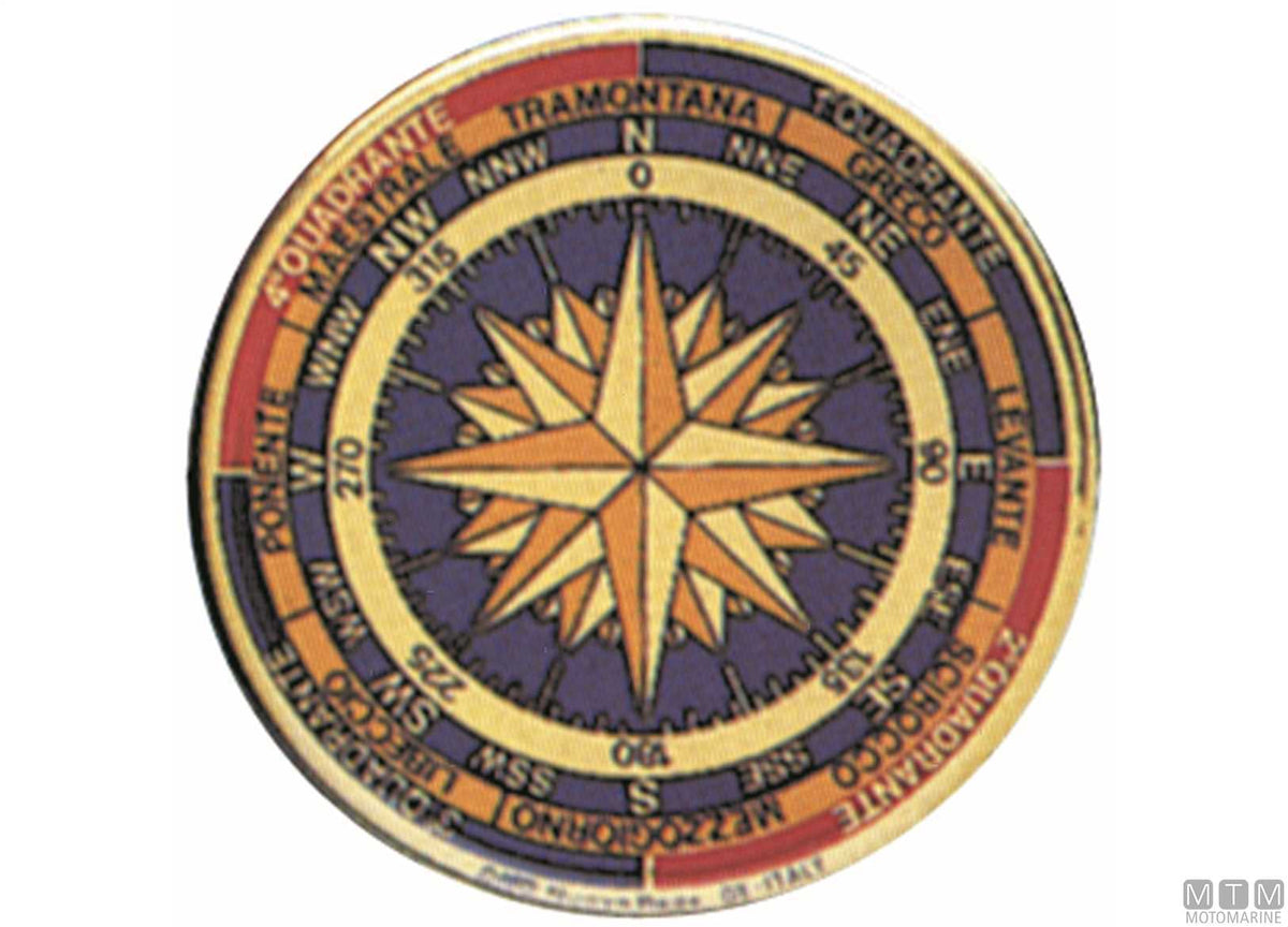 Adhesive sign compass rose gold rubberized - original photo Motomarine Srl