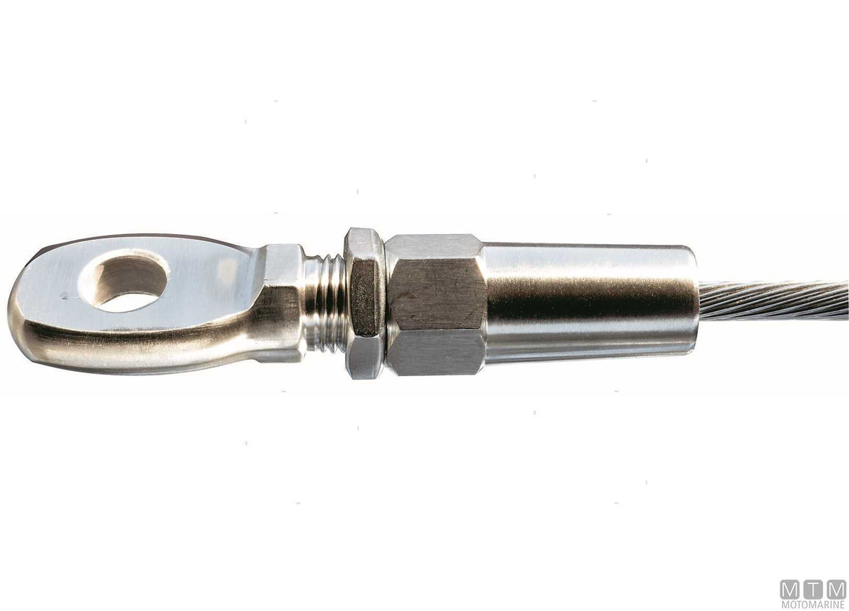 Quick-fit eye terminal for Ø3 mm wire, stainless steel 316 - original photo Motomarine Srl