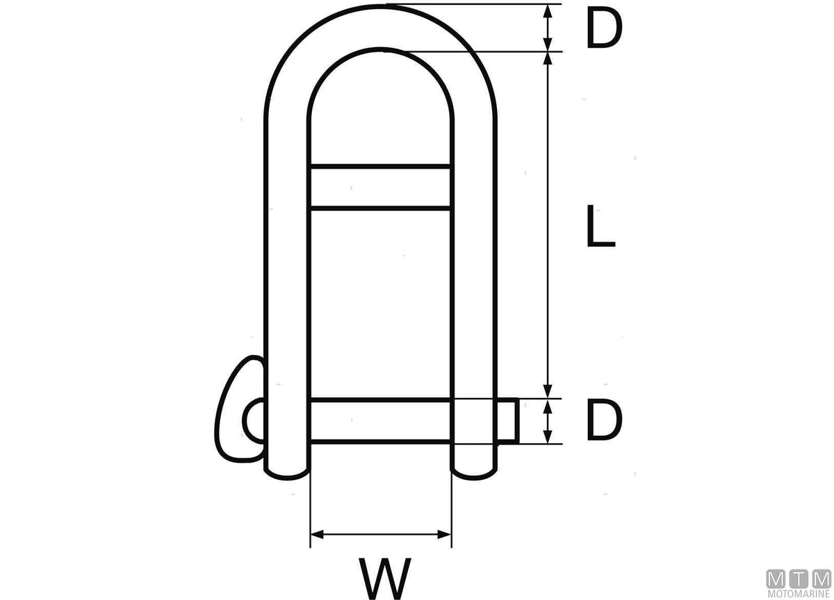 Wichard key pin B long shackle Ø5 mm AISI 316 stainless steel - original photo Motomarine Srl