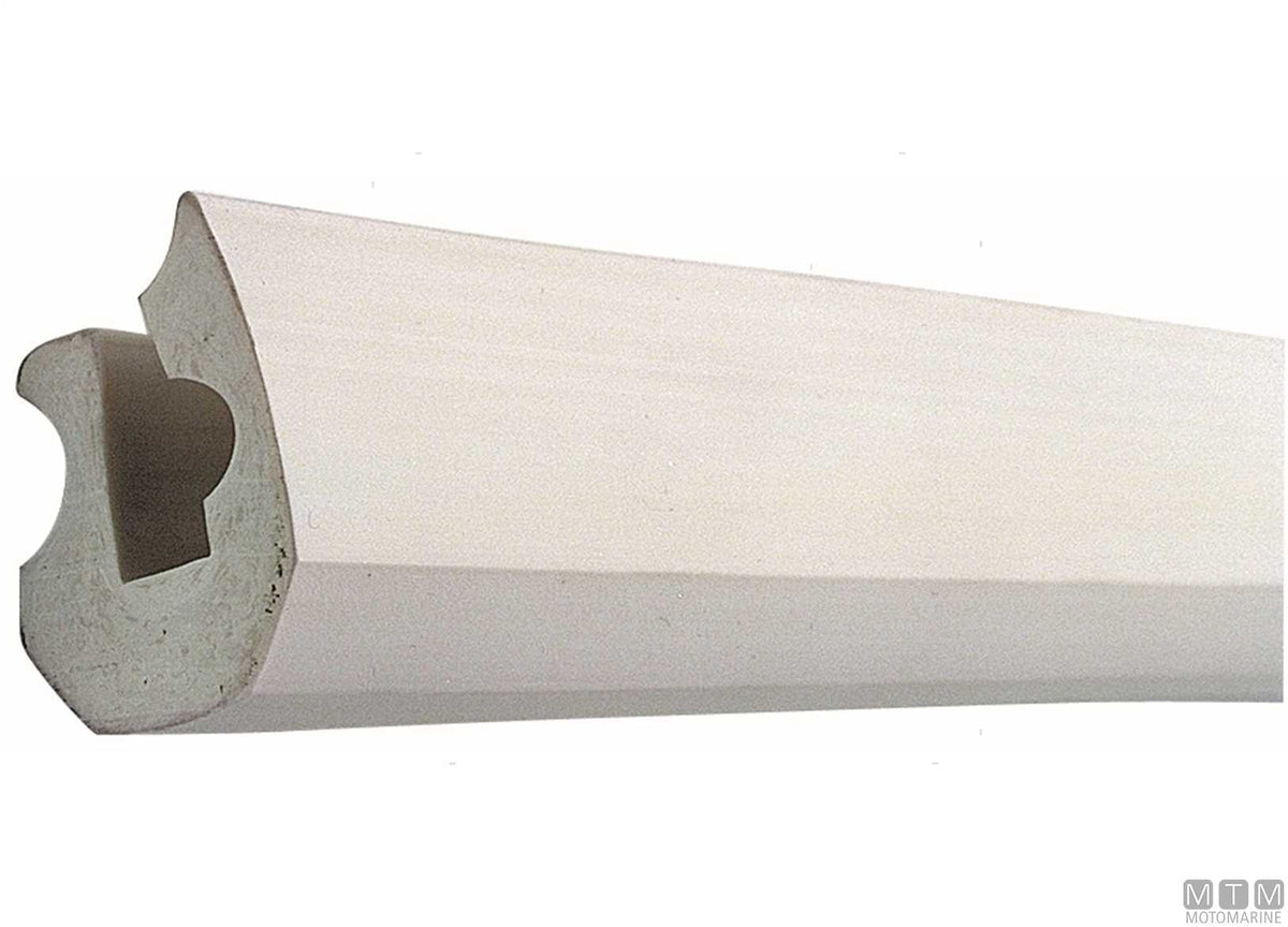 Eco2 type rub rail fender profile, white, H 25 mm, L 12 m - original photo Motomarine Srl