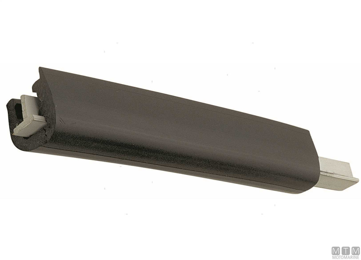 T18 type rub rail fender profile, black, H 36 mm, L 12 m - original photo Motomarine Srl