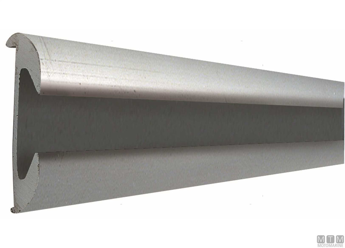 White fender rubbing strake profile L12 m for H37 mm aluminum supports - original photo Motomarine Srl