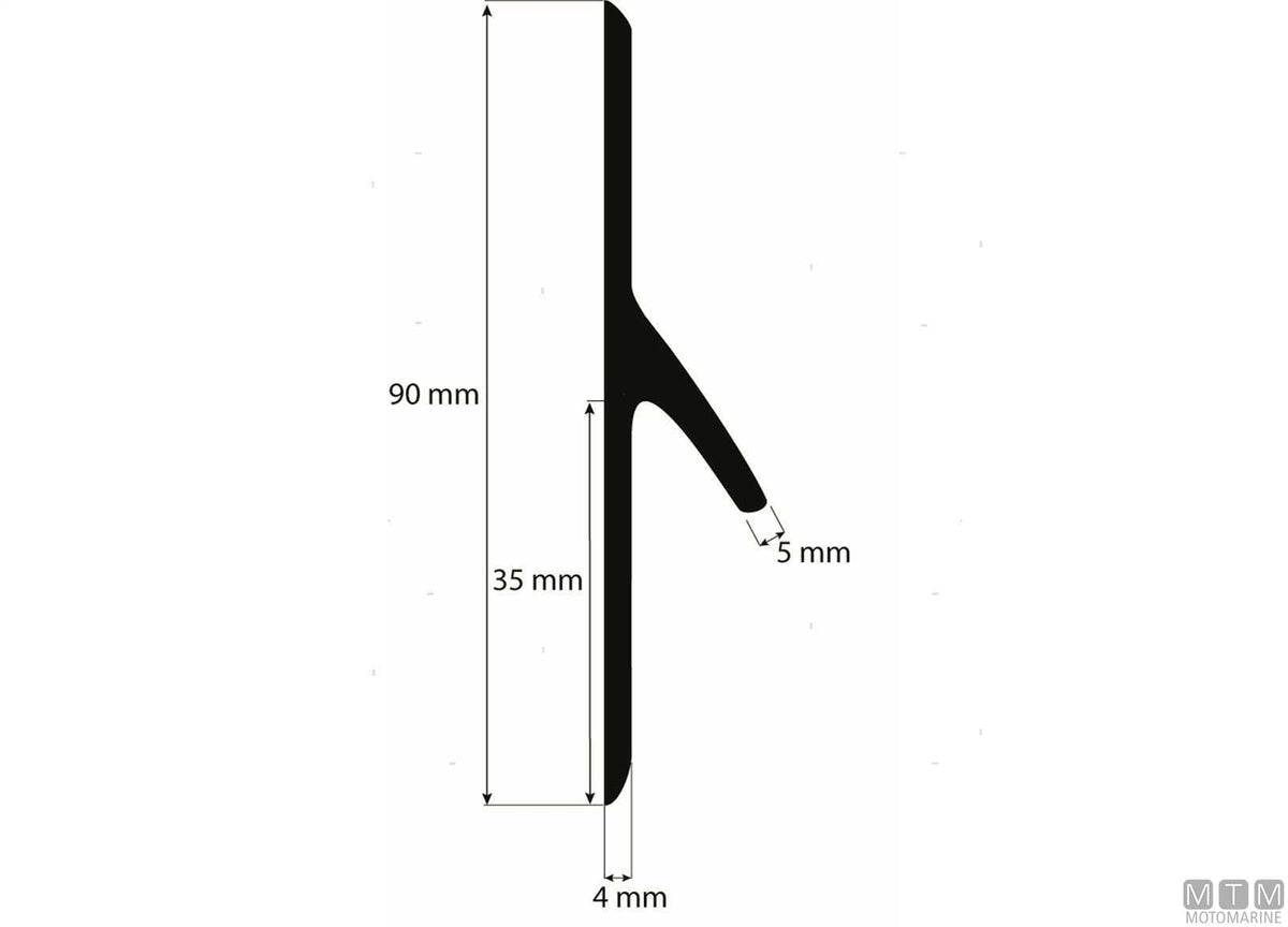 Grey rubber profile for tubes - original photo Motomarine Srl