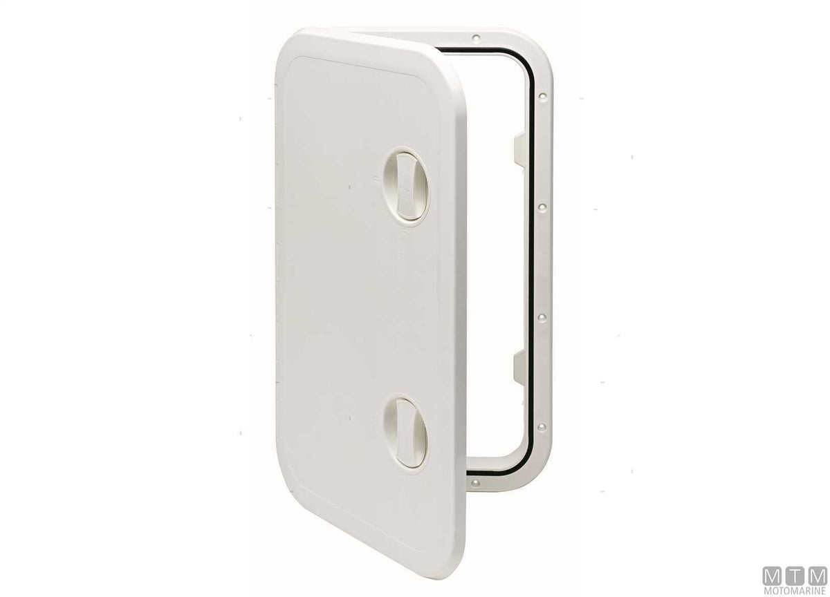 Walkable deck hatch in ABS, white, size LL 357x606 mm - original photo Motomarine Srl
