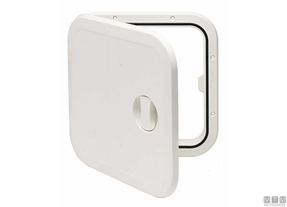 Walkable deck hatch in ABS, white, size QS 373x373 mm - original photo Motomarine Srl