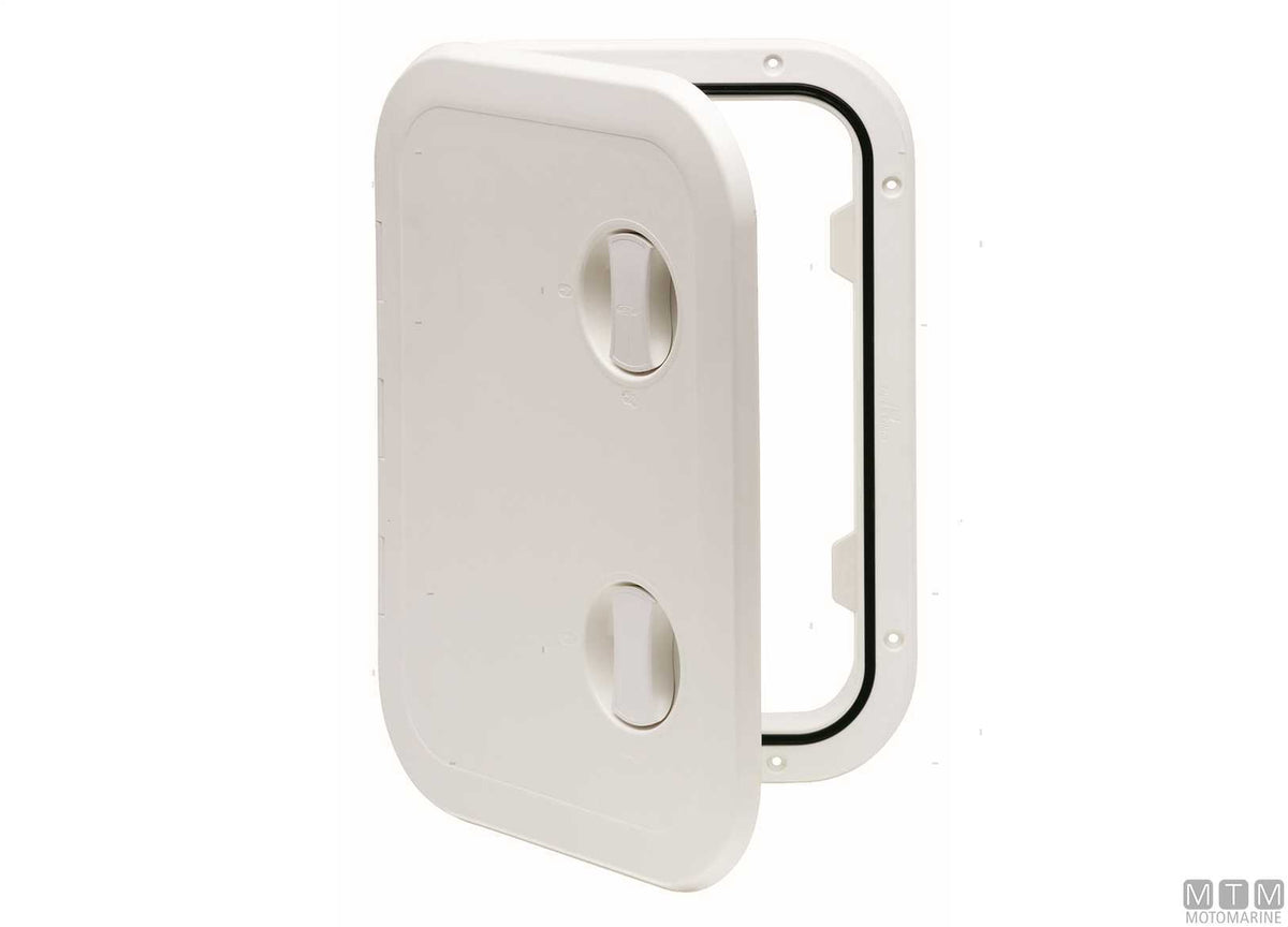 Walkable deck hatch in ABS, white, size M 315x440 mm - original photo Motomarine Srl