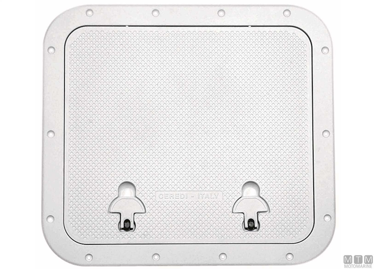 Large white hatch in anodized aluminum - original photo Motomarine Srl