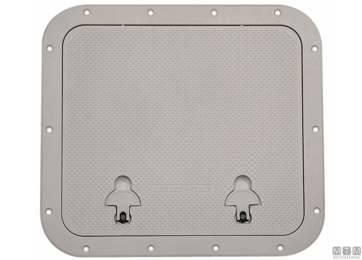 Large white hatch in anodized aluminum - original photo Motomarine Srl