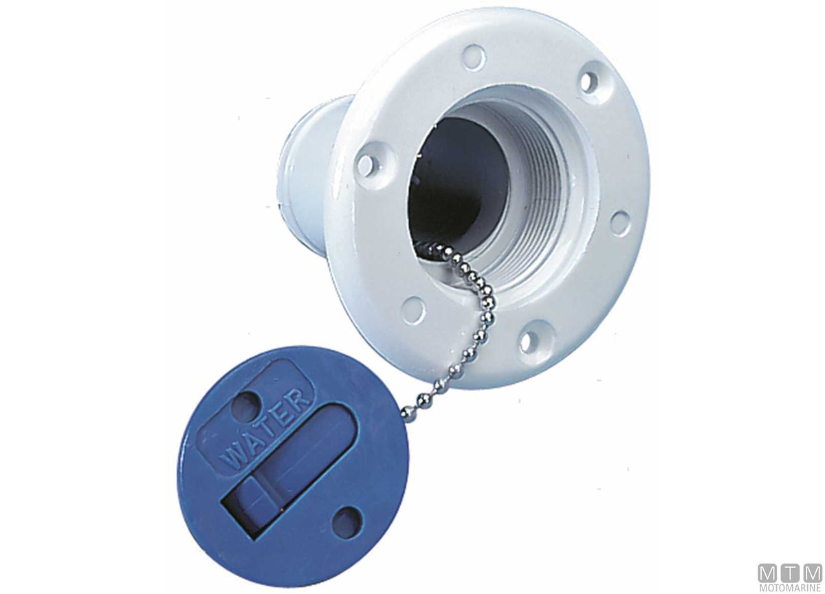 Water deck filler cap, lever opening, Ø38 mm, plastic - original photo Motomarine Srl