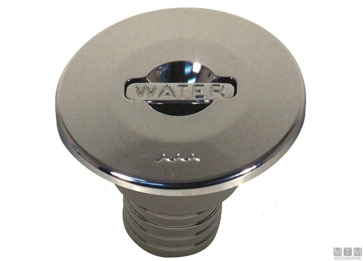 Lift-up fuel deck fill Ø38 mm stainless steel - original photo Motomarine Srl