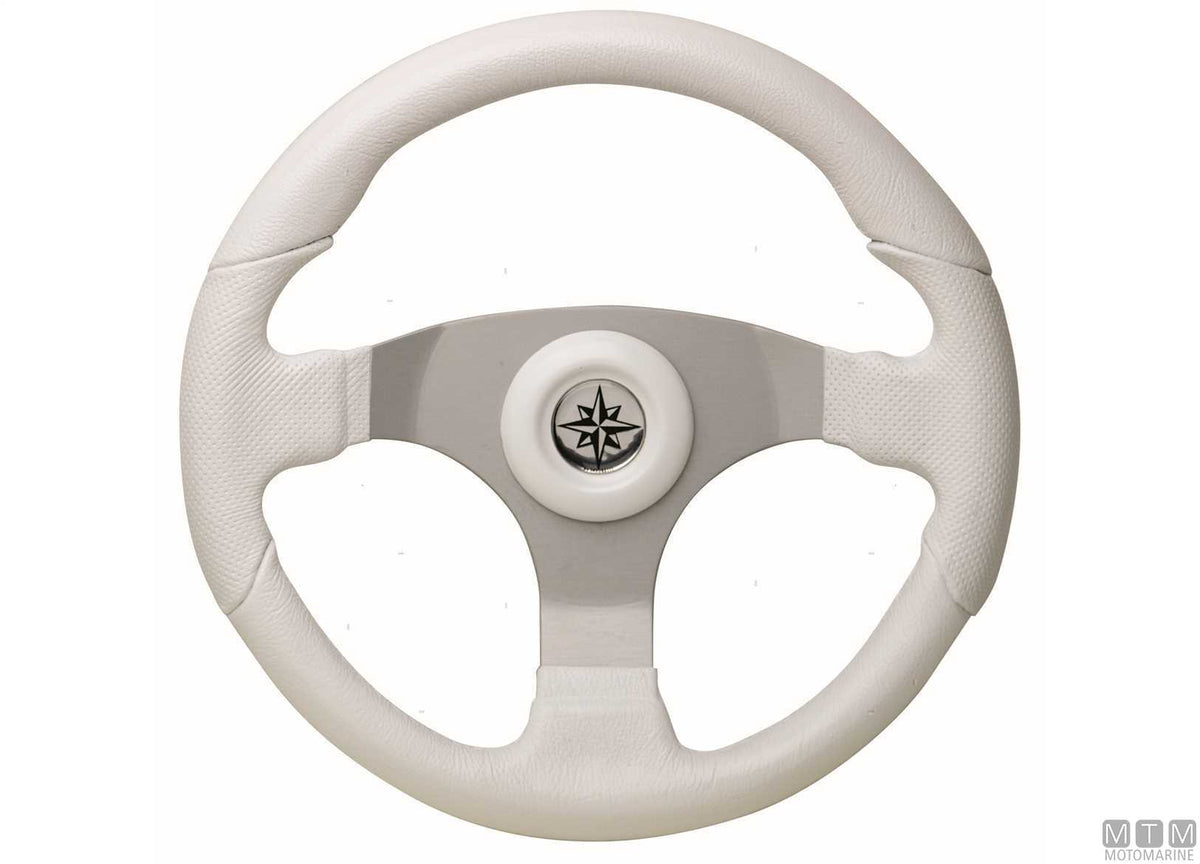 T15 Sporty steering wheel white Ø350 mm - original photo Motomarine Srl