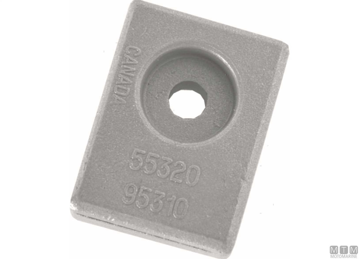 1-hole small plate anode for Suzuki 25-115 HP in aluminium - original photo Motomarine Srl